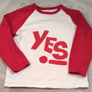 EUC H&M Red & White Baseball Shirt